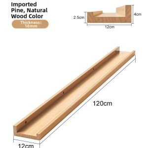 LUTUMEI | Hanging Shelf No Drilling Solid Wood