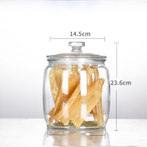 New Large Capacity Glass Lead-Free Sealed Storage Jar Kitchen Medicine Sample Bottle Tea Leaf Container Home Use round Shape