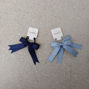 Mùa Xuân 2024 Đồ Trang Trí Tóc Cho Bé Gái Màu Xanh Lam Nhạt Và Xanh Lam Đậm Thắt Nút Bướm Dễ Thương Dây Buộc Tóc Cho Bé Gái