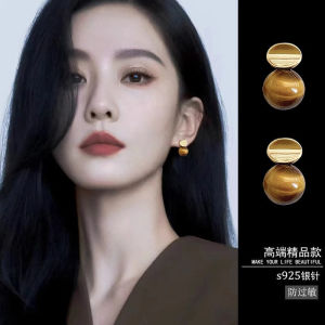 ต่างหูไข่มุกสีเงิน S925 สำหรับผู้หญิง ต่างหูแบบมีกาวสำหรับใส่ผมแบบใหม่ 2024 ดีไซน์หรูหรา ไม่ต้องเจาะหู เครื่องประดับแฟชั่น