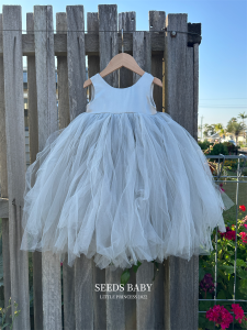 Little Girl Fashionable Princess Dress Girls Birthday Party Dress Dress Festival Performance Pettiskirt Mesh Long Dress