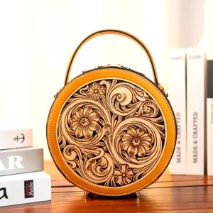 Túi nữ da bò thật chạm khắc thủ công SAN NGUYEN LEATHER - da túi