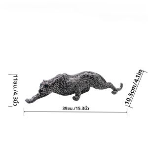 Cheetah รูปปั้นตกแต่งบ้านเสือดาวประติมากรรมเรซิ่นนั่ง Panther Figurine เดสก์ท็อปตารางด้านบนเครื่องประดับตกแต่งโฮมออฟฟิศ