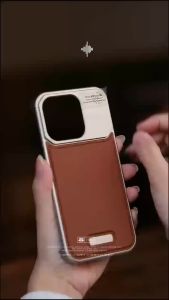 Aluminum Alloy Aromatherapy Leather Phone Case For iPhone 16 Pro Max 15 14 13 Pro Wireless Charging Cooling Cover