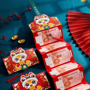 Năm mới 2025 gói màu đỏ hoàng đạo rắn gấp bao lì xì đỏ Lễ Hội Mùa Xuân Trung Quốc hongbao