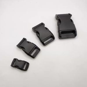 10 Pcs/Pack 3/8"5/8"3/4"1" Contoured Curved Side Release Black Plastic Buckles For Bag DIY Webbing Straps Paracord Bracelet