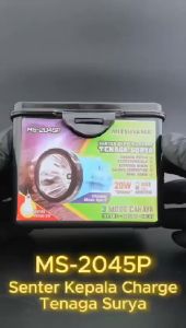 Senter Kepala Charge Tenaga Surya & Type C Charging MS-2045P Cahaya PUTIH Bonus Bohlam 5W