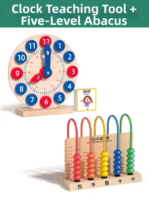 XIAOWANDOU | Time Learning Clock Toy for Kindergarten and Grade 1 Children
