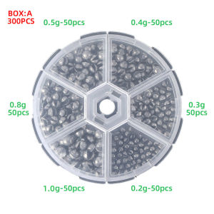 300pcs/box Fishing Round Split Ring Fishing Lead Sinker For Fishing Float Tackle Fishing Accessories