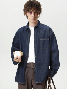 Wood soon | Loose American Style Denim Shirt Autumn And Winter New Trend Casual Long Sleeve Turn-Down Collar