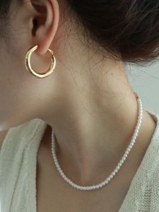 Elegant Gold & Silver Double Ring Earrings: Stylish Face Slimming Commute Jewelry