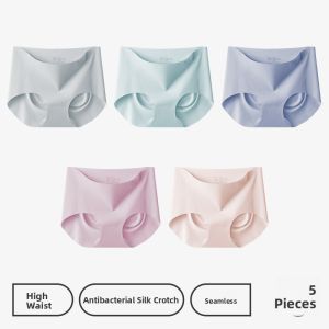MiiOW | Ice Silk Seamless Womens Underwear High Waist Triangle Shorts Thin Model 2024 Summer New Abdomen Lifting Butt Enhancing Briefs