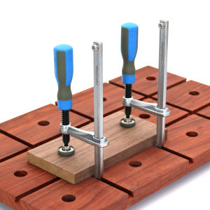 Dovetail Clamp With Soft-Grip Handle + Dovetail Router Bit for Track Saw Guide Rail DIY Desktop Groove Clip Woodworking tool