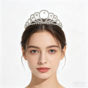Fashion Silver Color Rhinestone Crown Bridal Wedding Tiara Sparkling Crystal Queen Headwear Women Party Hair Accessories