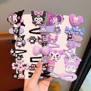 Jepit Pin Rambut Motif Sanrio Kuromi isi 14 pcs Gaya Korea Import