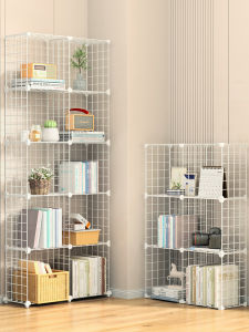 Iron Art Bookshelf Multi-Layer Storage Rack for Living Room Office Desktop Placement Home Use Floor Standing Design