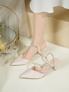Josiny | Elegant Stiletto Pointed Heel Sandals Waterdrill Buckle