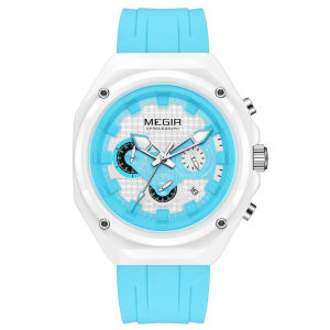 MEGIR Top Luxury Watch for Men Chronograph Waterproof Luminous Man Wristwatch Date Week Quartz Mens Watches Sport Reloj