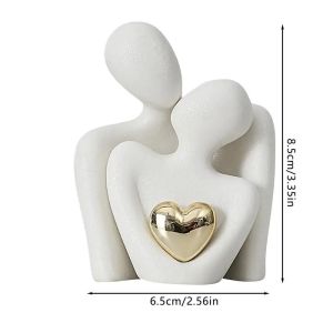 other | Couples Embracing Ceramic statue Double Sculpture Abstract Modern Love Statue Art Handicraft Double-person Home Decoration