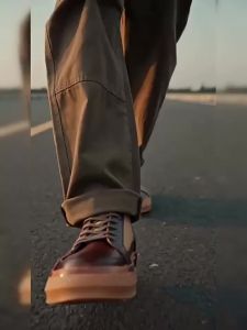 Vintage Leather Retro Work Boots Thick Sole