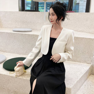 French Style Elegant Short Blazer for Women Spring Autumn