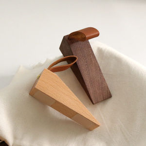 Black Walnut Wood Door Stop Anti-Collision Windproof Safety Door Card Fixed Block Door Stop Door Barrier Modern Simple Style