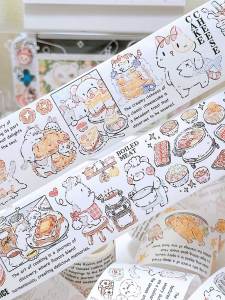 Taste Amusement Paper Special Oil Pet White Ink Cute Bear Bucci Art Museum Foodie Notebook Tape Japanese Cultural Supplies