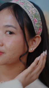 DAVINA Ladies Denices Earrings Rose Gold Color Sterling Silver 925 - Anting Wanita Perak S925