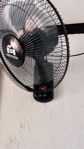 16 Inches Wall Fan with Remote Control Wide Angle Oscillating 3 Speed Strong Wind Electric Wall‑Mounted Fan for Home Office