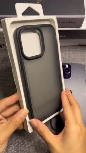 Ốp LIKGUS Mate Nhám Viền màu Chống Bám Vân Tây Chống Sốc Chống Ố cho Iphone 12 13 14 15 Pro Max HD Store