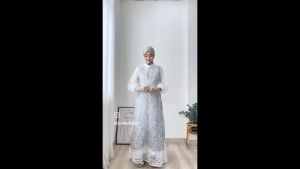 Dress Wanita Korean Style Flower Maxy Bahan Maxy Brukat Malika Mix Tile Jumbo M L XL XXL 3XL Gamis Muslim Lebaran Remaja Kekinian Viral Motif Bunga