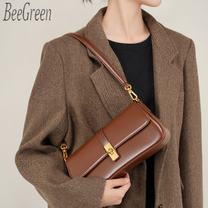 BeeGreen Women Real Leather Shoulder Bag Elegant Underarm Bag Versatile Sling Bag Office Lady Commuter Bag