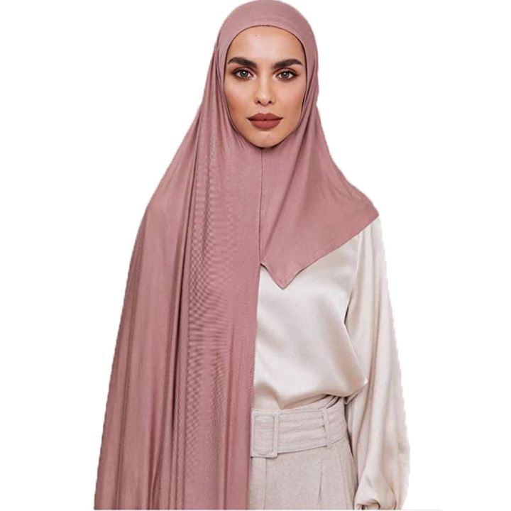 Newest Soft Cotton Jersey Double Loop Instant Hijab Muslim