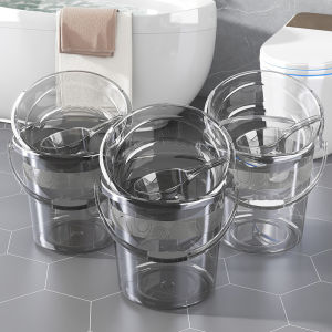 Transparent Thick Plastic Bucket for Home Use Bathing Washing Large Handheld Bucket Face Basin Student Dormitory Water Storage