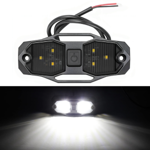 For Can Am Maverick X3 Max R 2017-2025 UTV LED Interior Dome Light 12V DC Power Universal Roll Bar 1"- 4" Mount with Push Button