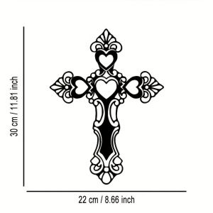 CIFbuy | CIFBUY Vintage Iron Cross Wall Decor Metal Art for Home Coffee Shop Inspirational Gift