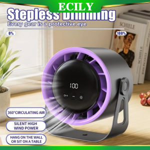 2025 New 100-speed Clip 6-inch Cycle Fan Charging Desktop Digital Display Turbo Wall Mounted Desktop Small Fan Multi-functional Desktop LED Digital Display Home Quiet Wall Ceiling Fan With Warm Night Light