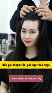Dầu Gội Phủ Bạc Nhuộm Tóc 1 Hộp 10 Gói Thảo Dược Tại Nhà Nhanh Gọn Bền Màu Không Amonia