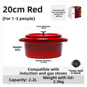 CAROTE | Non-stick Enamel Cast Iron Pot for Stewing Soup