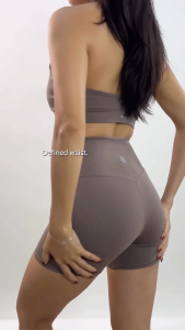 aeyo T-Back Women’s Activewear Set – T-Back Design Bra Top & Biker Shorts | Gym Yoga Pilates