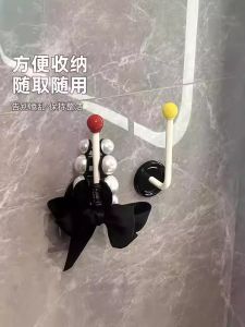 Bathroom Hair Accessories Storage Rack Wall Mounted Hair Bands Clips Elastic Bands Head Ropes Hooks Creative Plastic Organizer