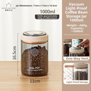 MODERN SWEETHOME | Airtight Vacuum Storage Glass Jar Food Grade