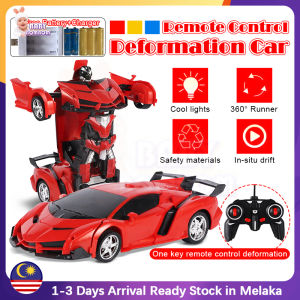 Remote Control Car Rechargeable Deformation Vehicle Robot Kid Kereta Kontrol Racing Police Car Sports Car Boy Toy Car