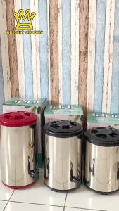 Bright Crown Water Tank Jug MilkTea Stainless Steel 8L 10L 12L Dispenser Minuman Juice Teh Kopi