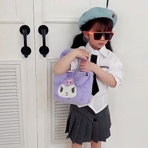 Sanrio Kuromi Cinnamoroll Melody Fluffy Cute Kawai Bag Handbag Shopping Girls Women Children Kid Bags 库洛米手提背包