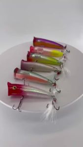 Billings | BILLINGS 7.8cm/10.5g Nổi Popper Wobbler Mồi Câu Cá Lông Vũ Móc Crankbait Mồi Nhân Tạo Cho Cá Chép Biển Bass Hồ Sông