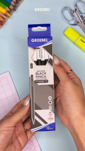 GREEBEL Pensil kayu 2B 7040 Black Pencil (12PCS/SET) / Pensil Tulis Black Graphite Ujian sekolah Pensil Gambar