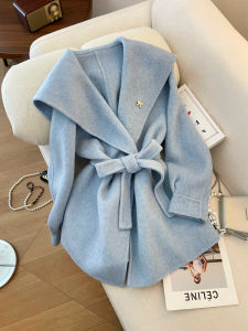 PAIBOLI | Loose Korean Style Belted Large Collar Fall Coat