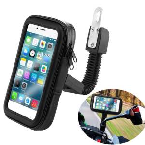 Motor Holder XL 6.5inch Lifestyle 360 Rotation Motorcycle  Motorbike Mobile Phone Mount Holder Waterproof Zipper Bag GPS