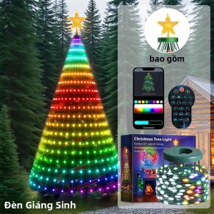 Đèn Giáng Sinh Tự Làm Thông Minh 2.1m Với Ngôi Sao Điều Khiển Bằng Ứng Dụng Bluetooth Hẹn Giờ Đồng Bộ Nhạc Đèn LED Trang Trí Nhà Cửa Quà Tặng Dài 6.9ft